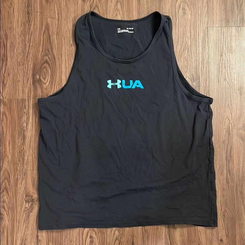 Under Armour Black Tank Top with Blue Logo